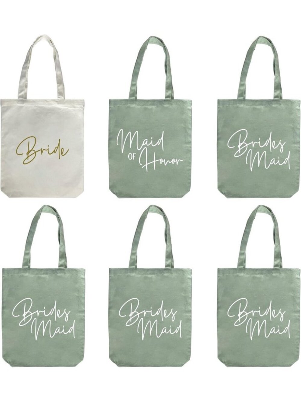 6pcs Bachelorette Party Tote Bags - Bride & Bridesmaid Cotton Wedding Gifts